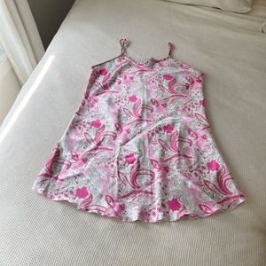 Pink Paisley Mini Slip Dress